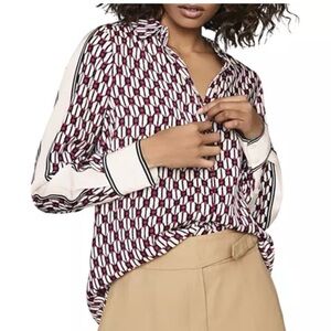 NWT REISS Florence Geo Printed Shirt